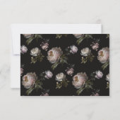 Moody Peony Dark Floral Baby Shower サンキューカード (裏面)