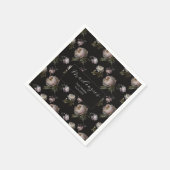 Moody Peony Flowers Baby Shower  スタンダードカクテルナプキン (角)