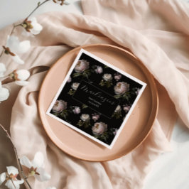 Moody Peony Flowers Baby Shower  スタンダードカクテルナプキン