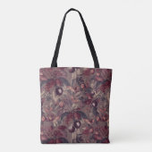 Moody Plum & Fig Leaves Tote Bag | Artistic Floral トートバッグ (裏面)