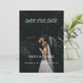 Moody Plum Noir Elegant Fall Photo Save The Date 招待状 (スタンド正面)
