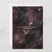 Moody Plum Noir Elegant Fall Photo Save The Date 招待状 (裏面)