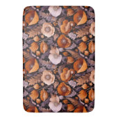 Moody poppies on black pattern バスマット (正面縦)