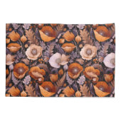 Moody poppies on black pattern 枕カバー (裏面-左)