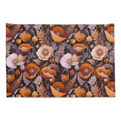 Moody poppies on black pattern 枕カバー (裏面-右)