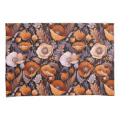 Moody poppies on black pattern 枕カバー (正面右)