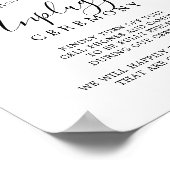 Moody Purple Blooms Unplugged Ceremony Sign ポスター (角)