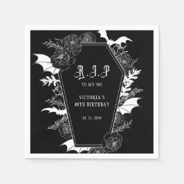 Moody RIP 30s Gothic 40th Birthday スタンダードカクテルナプキン