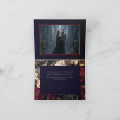 Moody Romantic Dark Floral Gothic Photo Wedding サンキューカード (内部)