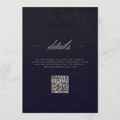 Moody Romantic Dark Floral Gothic QR Code Wedding 招待状 (裏面)