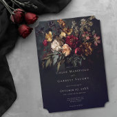 Moody Romantic Dark Floral Gothic Wedding 招待状