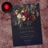 Moody Romantic Dark Floral Gothic Wedding 招待状