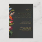 Moody Romantic Gothic Reds Floral Wedding Details エンクロージャーカード (正面)