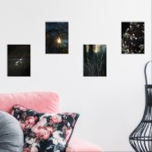 Moody Romantic Nature Wall Art Set of Four Posters (リビング)
