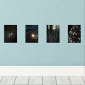 Moody Romantic Nature Wall Art Set of Four Posters (ウッドフロア)