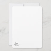 Moody Romantic Script Floral Photo Wedding  招待状 (裏面)