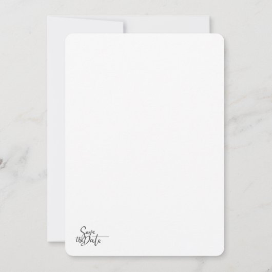 Moody Romantic Script Floral Photo Wedding  招待状 (裏面)