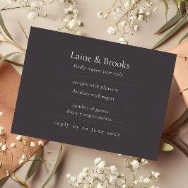 Moody RSVP Card | Minimal Elegant Wedding