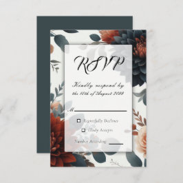 Moody Rustic Fall Florals Wedding RSVP