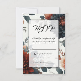 Moody Rustic Fall Florals Wedding RSVP
