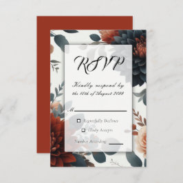 Moody Rustic Fall Florals Wedding RSVP