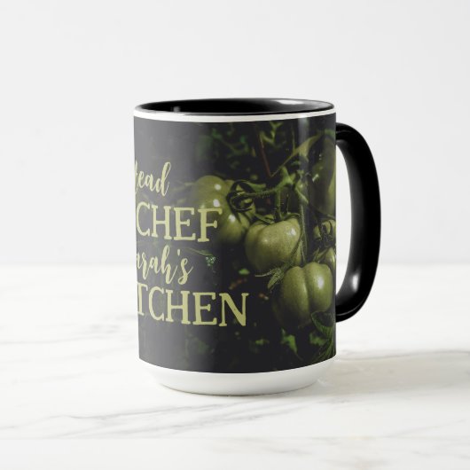 Moody Rustic Green Tomato Kitchen マグカップ (正面右)