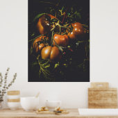 Moody Rustic Tomatoes Vintage Farmhouse Kitchen ポスター (キッチン)