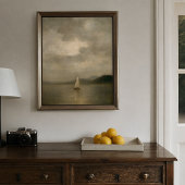 Moody Sailboat Lake Wall Art Poster ポスター