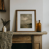 Moody Sailboat Lake Wall Art Poster ポスター