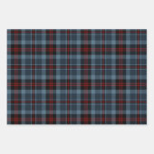 Moody Slate Blue and Deep Red Tartan Plaid ラッピングペーパーシート (正面2)