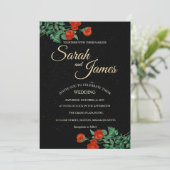 Moody Starry Night Crimson Roses Invitation 招待状 (スタンド正面)