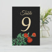 Moody Starry Night Crimson Roses Table Number card (スタンド正面)