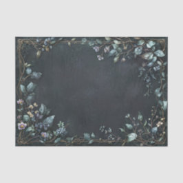Moody Teal Botanical Bronze Vine Frame 薄葉紙