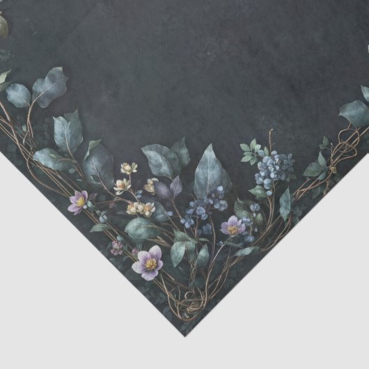 Moody Teal Botanical Bronze Vine Frame 薄葉紙 (詳細)