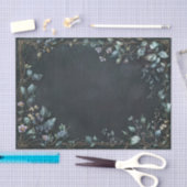 Moody Teal Botanical Bronze Vine Frame 薄葉紙 (クラフト)