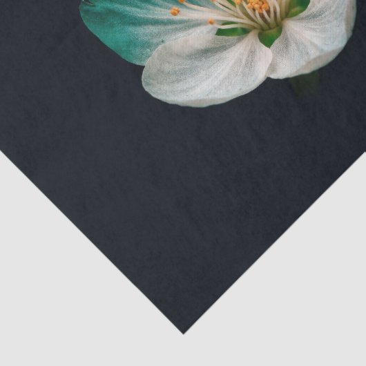 Moody Teal Emerald Macro Sakura Bloom 薄葉紙 (詳細)