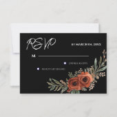 Moody Terracotta Floral Boho Wedding RSVP (正面)