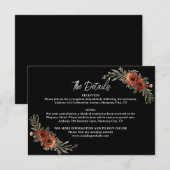 Moody Terracotta Floral Details Enclosure Card 出欠カード (正面/裏面)