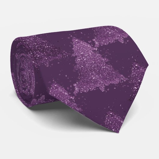 Moody Tree Pattern | Deep Plum Purple Christmas ネクタイ (ロール)