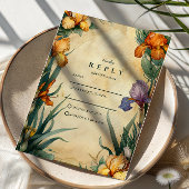 Moody Tropical Floral Wedding 出欠カード