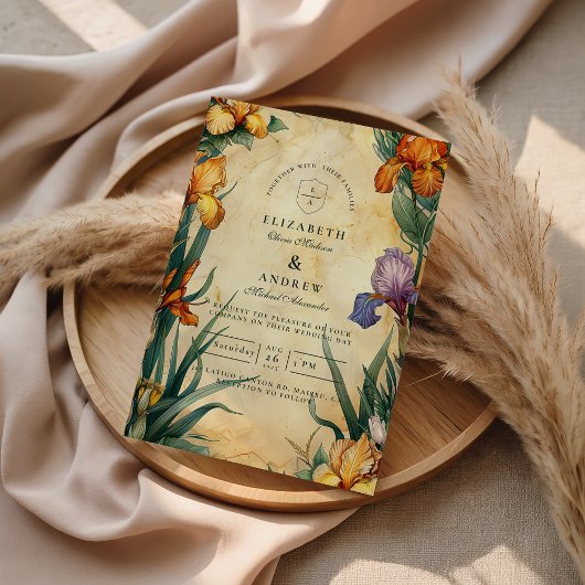 Moody Tropical Floral Wedding 招待状