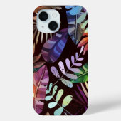 Moody Tropical Foliage Pattern Phone Case  Case-Mate iPhoneケース (裏面)