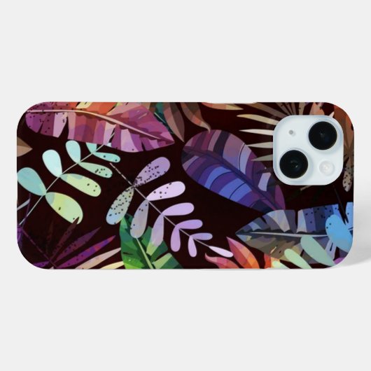 Moody Tropical Foliage Pattern Phone Case  Case-Mate iPhoneケース (裏面 (横))