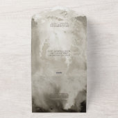 Moody Watercolor All in One Wedding Invite Brown オールインワン招待状 (外側)