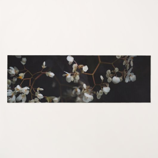 Moody White Blossoms ヨガマット (正面(横))