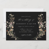 Moody Wildflower Bohemian Wedding Invitation 招待状 (正面)