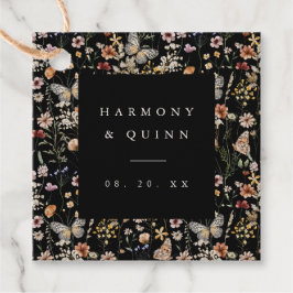 Moody Wildflower Butterfly Wedding Favor Tags フェイバータグ