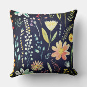 Moody wildflower pattern クッション (裏面)