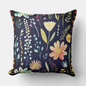 Moody wildflower pattern クッション (正面)