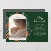 Moody WinterフローラFeliz Navidadメッセージ シーズンカード (正面/裏面)